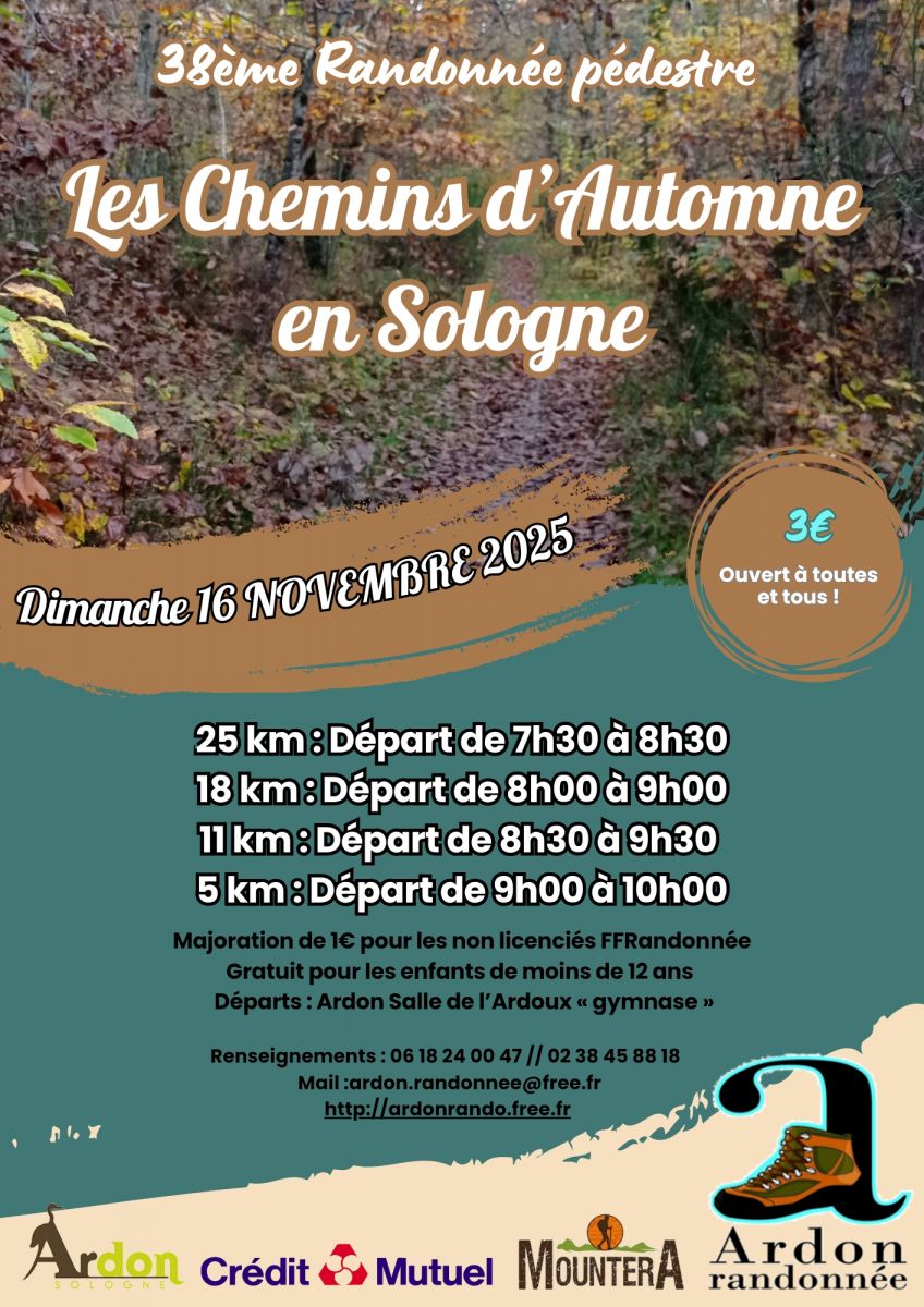 38e randonnée pédestre “Les Chemins d’Automne en Sologne”