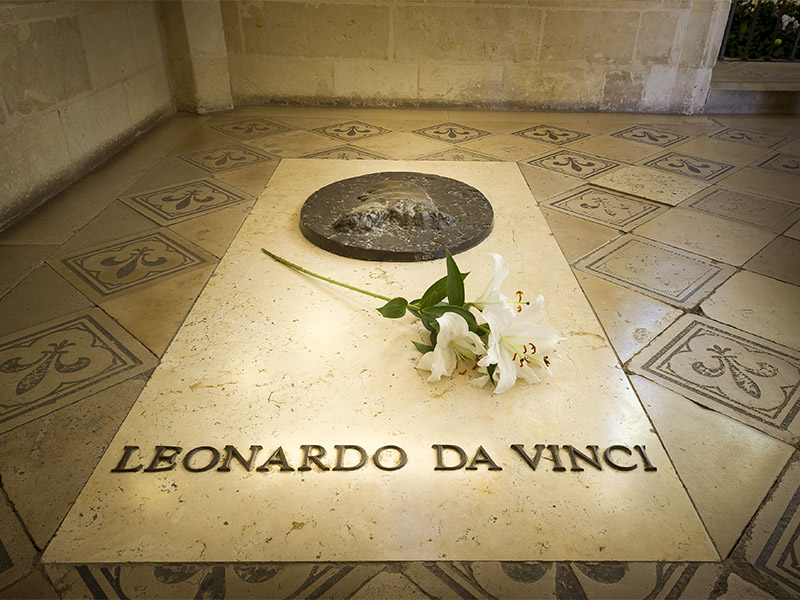 The tomb of Leonardo da Vinci, in the royal chateau of Amboise