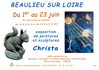 Exposition peinture et sculpture par Christa