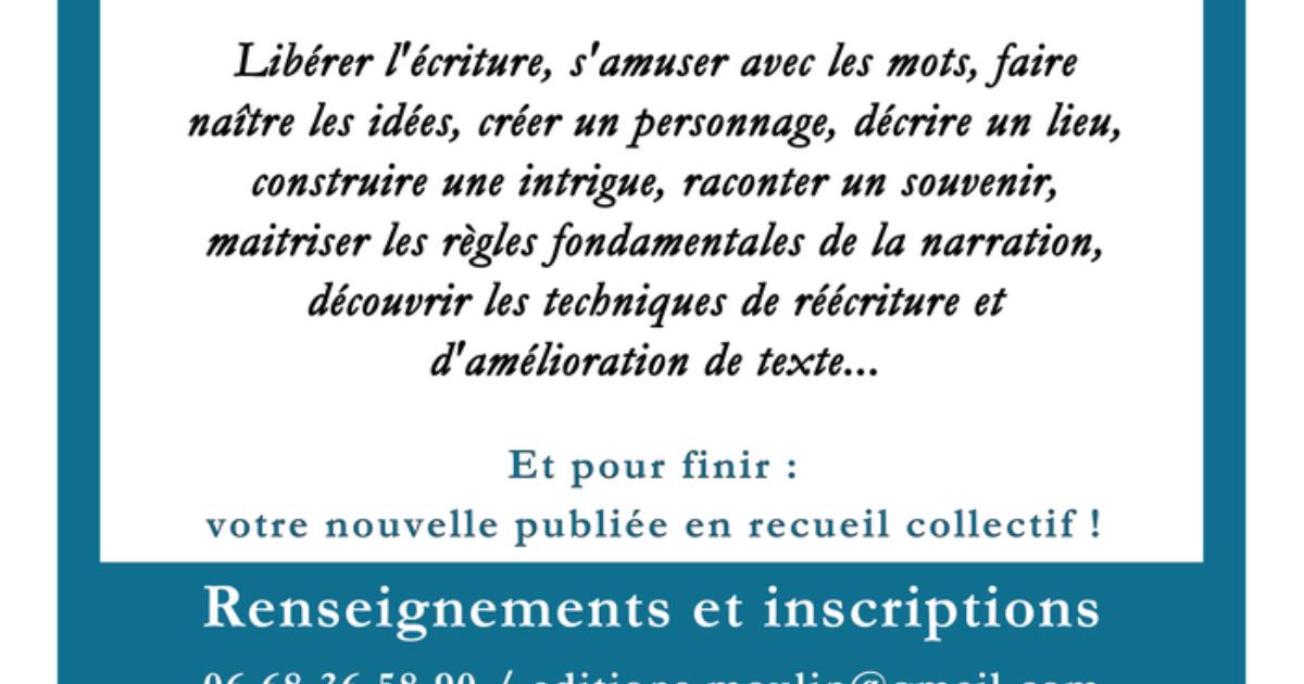 Ateliers d'écriture créative